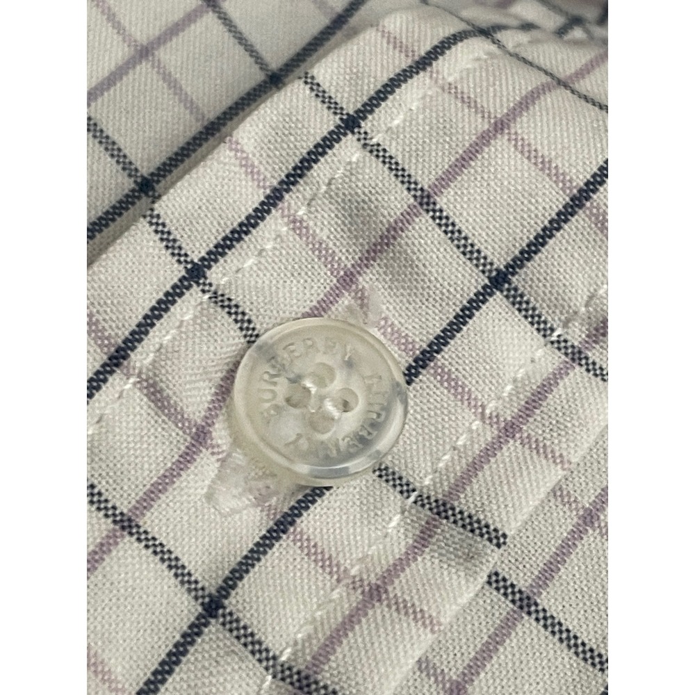 Burberry Brit Short Sleeve Button Down Shirt Mens XL White Check Cotton Pocket - Picture 5 of 10